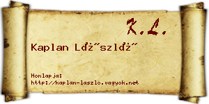 Kaplan László névjegykártya